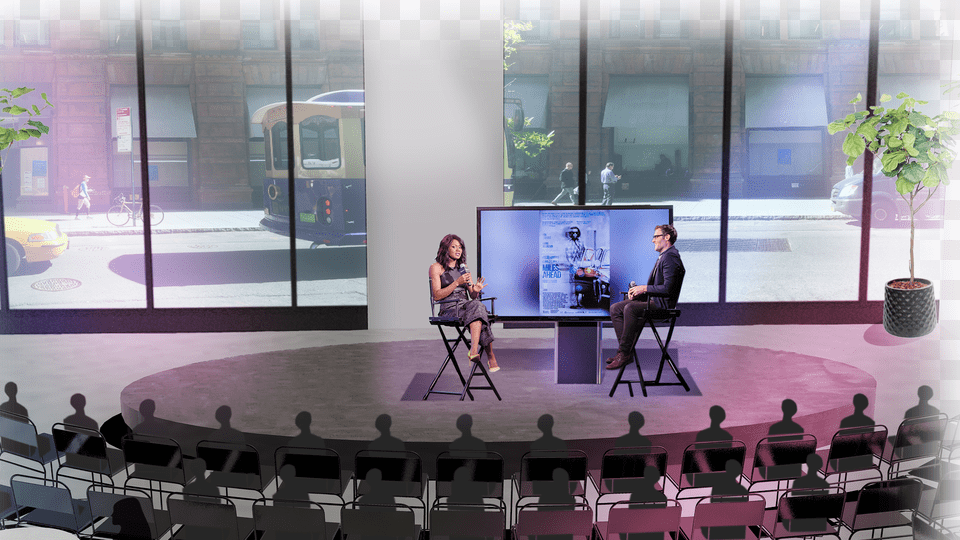 Aol Build Main Stage Aol Build New Studio, Person, People, Plant, Electronics Png Image