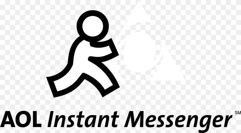 Aol Instant Messenger Logo Black And White Aol Instant Messenger, Stencil Free Png
