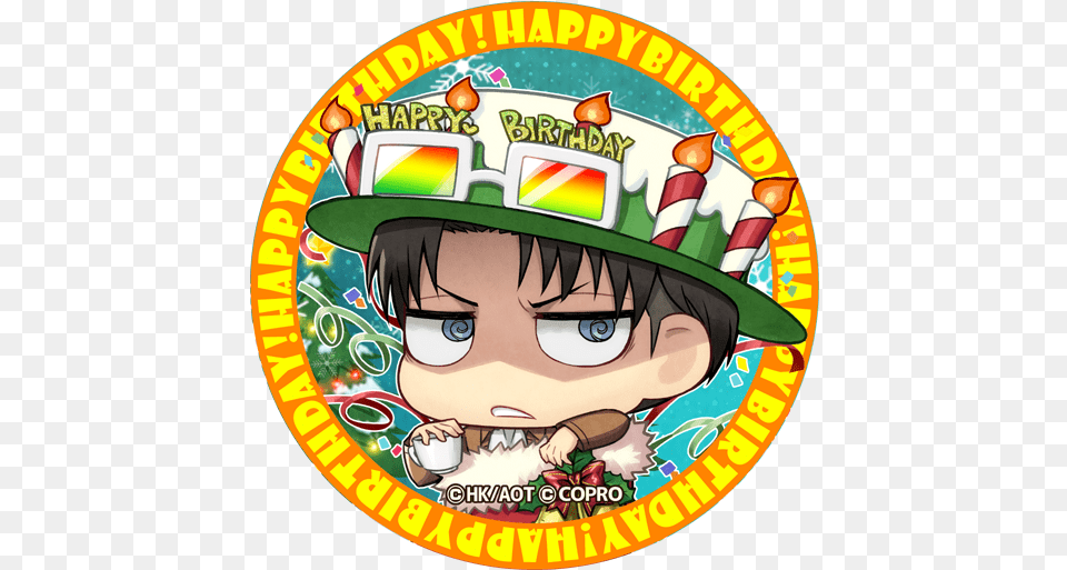 Aot Birthday Icon, Book, Comics, Publication, Sticker Free Transparent Png