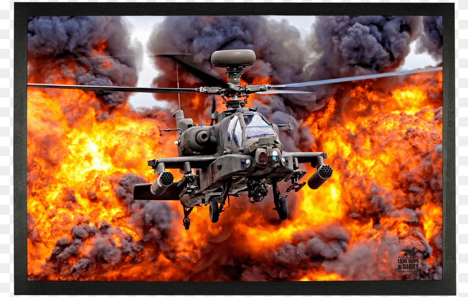 Apache Helicopter Doormat Agustawestland Apache, Aircraft, Transportation, Vehicle, Fire Png Image
