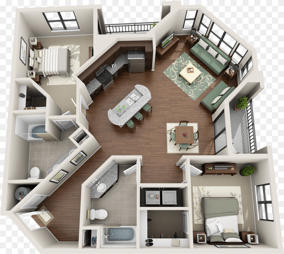 Apartment 3d Floor Plans Studio House Plan 3d Products, Architecture, Building, Diagram, Floor Plan Free Png Download