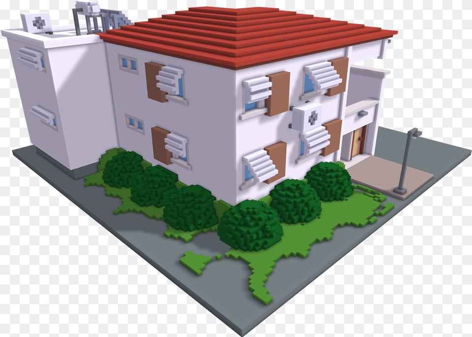 Apartment Building In Voxel Art Using Magicavoxel, Neighborhood, Cad Diagram, Diagram, City Png Image