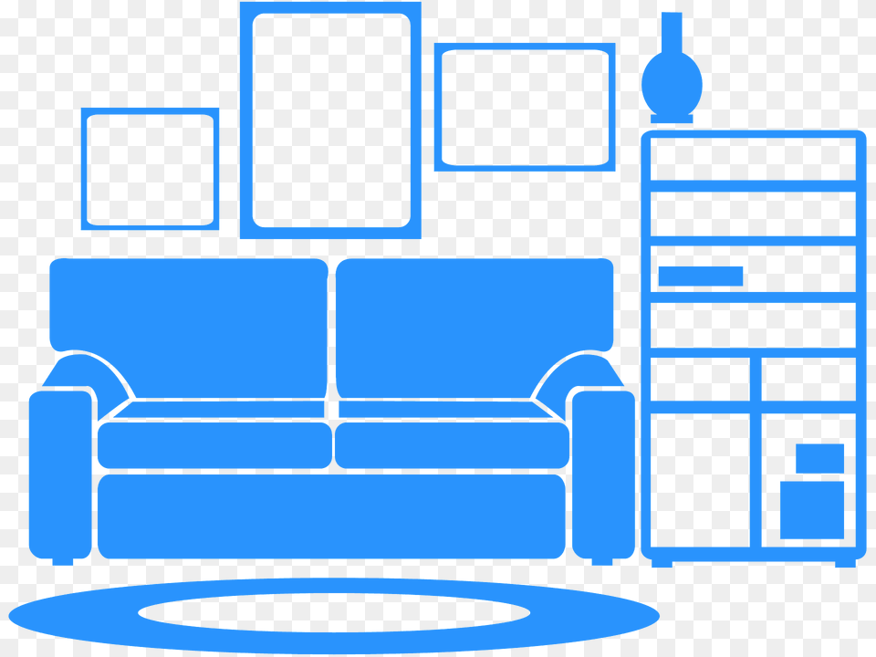 Apartment Interior Silhouette, Architecture, Building, Couch, Furniture Free Transparent Png