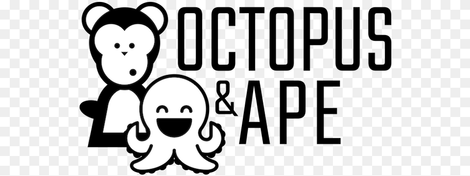 Ape And Octopus, Stencil Free Png Download