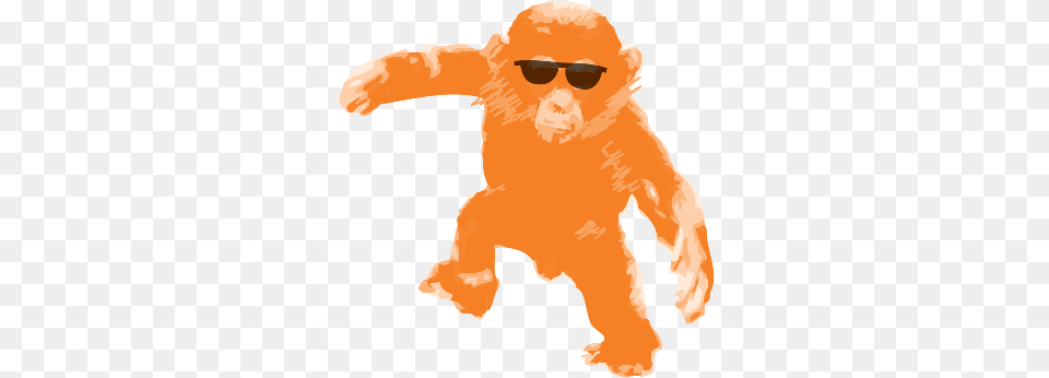 Ape Clipart Orange Monkey Monkey, Person, Baby, Accessories, Sunglasses Png