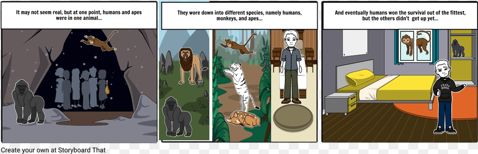 Ape Evolution Cartoon, Book, Comics, Publication, Person Png Image