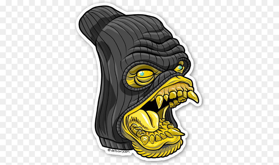 Ape Mask Gold Stickerapp Cartoon, Emblem, Symbol, Architecture, Pillar Free Png Download