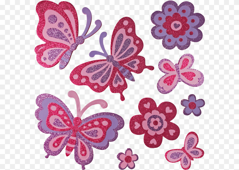 Aplique Ades Cartela Glitter Rosa Pink Borboleta Brush Footed Butterfly, Pattern, Applique, Accessories Free Png Download