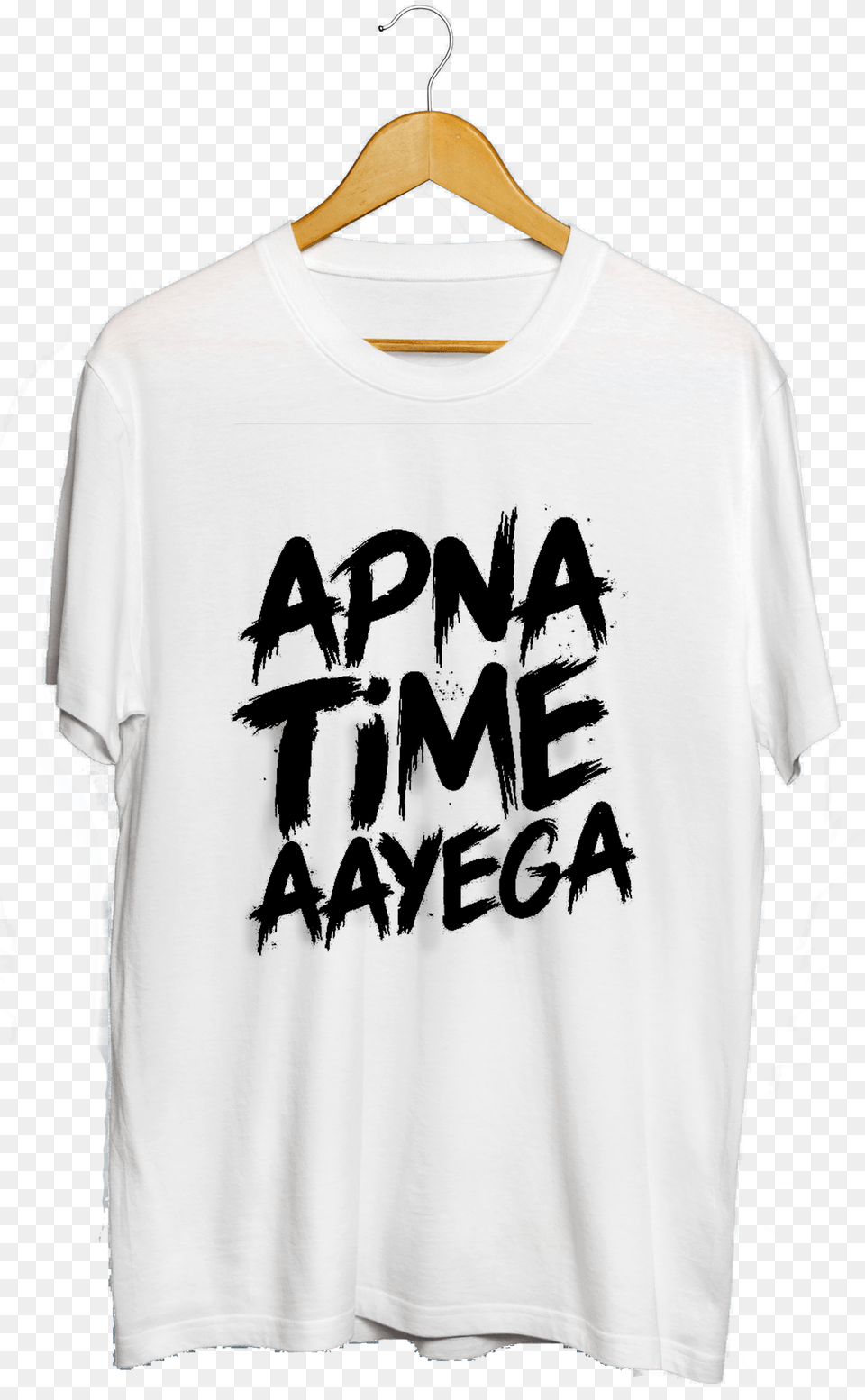 Apna Time Aayega T Shirt White, Clothing, T-shirt, Adult, Male Free Png Download