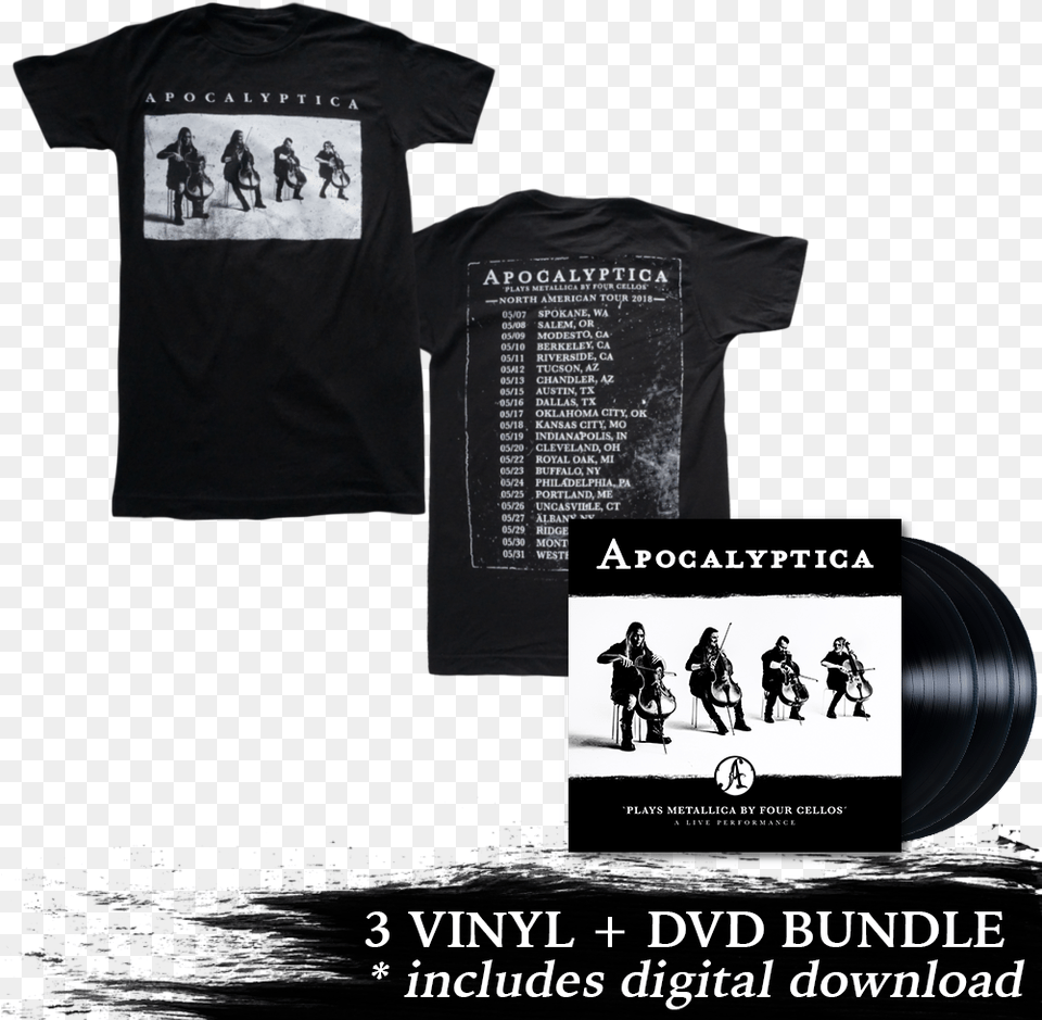 Apocalyptica Plays Metallica Tour Shirt, Clothing, T-shirt, Person Png Image