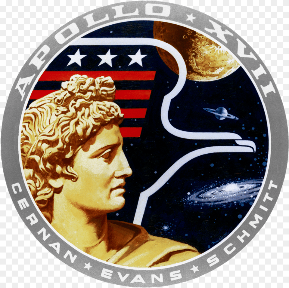 Apollo 17 Insignia Apollo 17 Mission Patch, Adult, Person, Man, Male Free Transparent Png