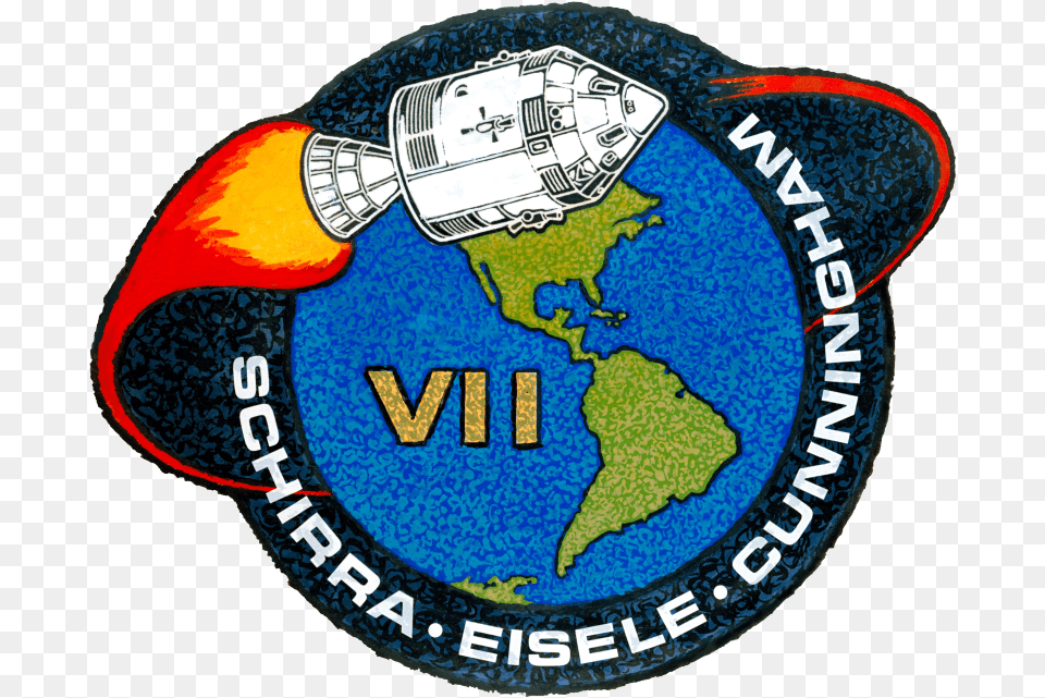 Apollo 7 Mission Patch Nasa Apollo Program Litrato Kennedy Space Center, Badge, Logo, Symbol, Ball Free Png Download