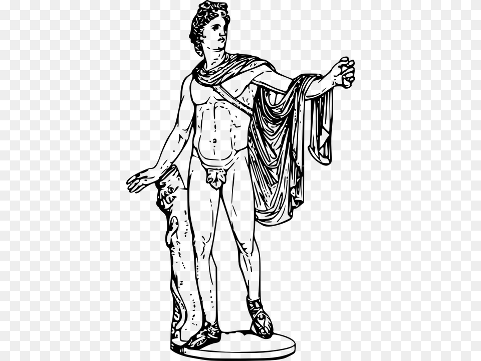 Apollo Ancient Greek Art Mythology Religion Deity Apollo Greek God Transparent Background, Gray Free Png Download