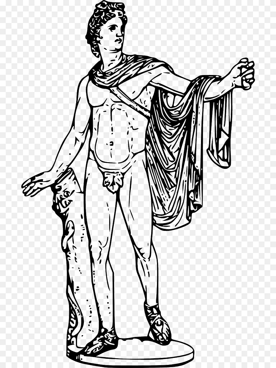 Apollo Black And White, Art, Adult, Person, Drawing Png