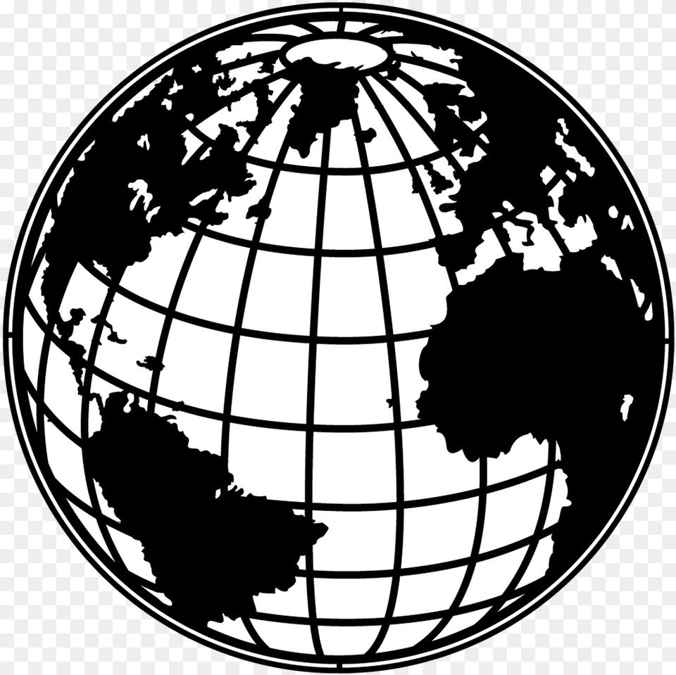 Apollo Globe A Me 2491 World Globe Clipart Black And White, Astronomy, Outer Space, Planet, Sphere Png Image