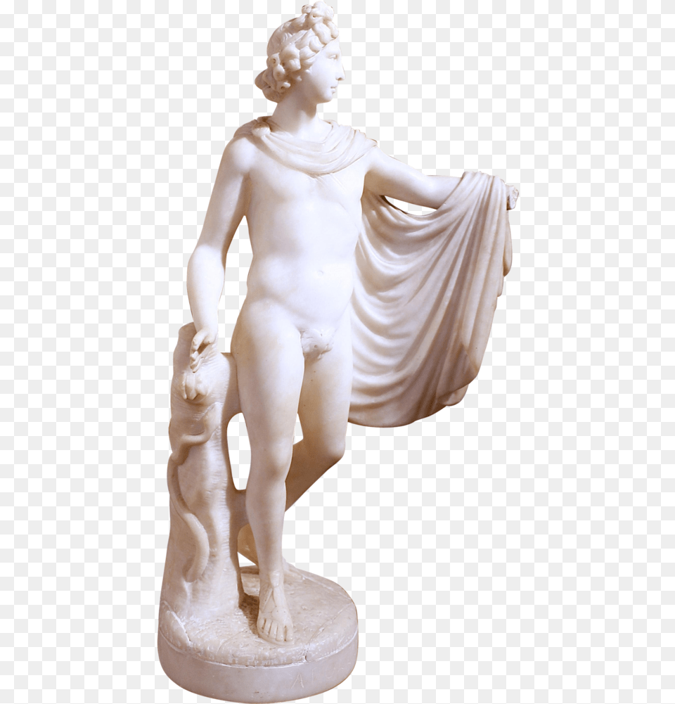 Apollo Italian Carved Alabaster Statue, Adult, Male, Man, Person Png Image