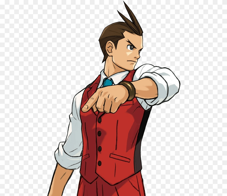 Apollo Justice Arm Back Apollo Justice Ace Attorney Sprites, Clothing, Vest, Person, Face Free Png Download