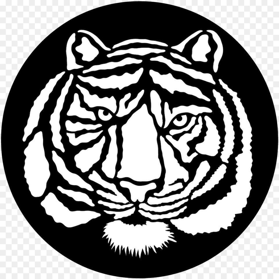 Apollo Tiger Face Tiger Face Clipart Black And White, Stencil, Baby, Person, Head Free Png