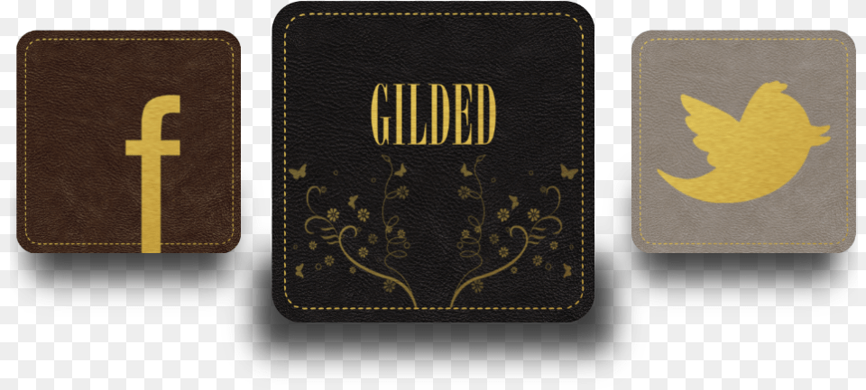 App Icon Template Gilded Leather, Text Free Png