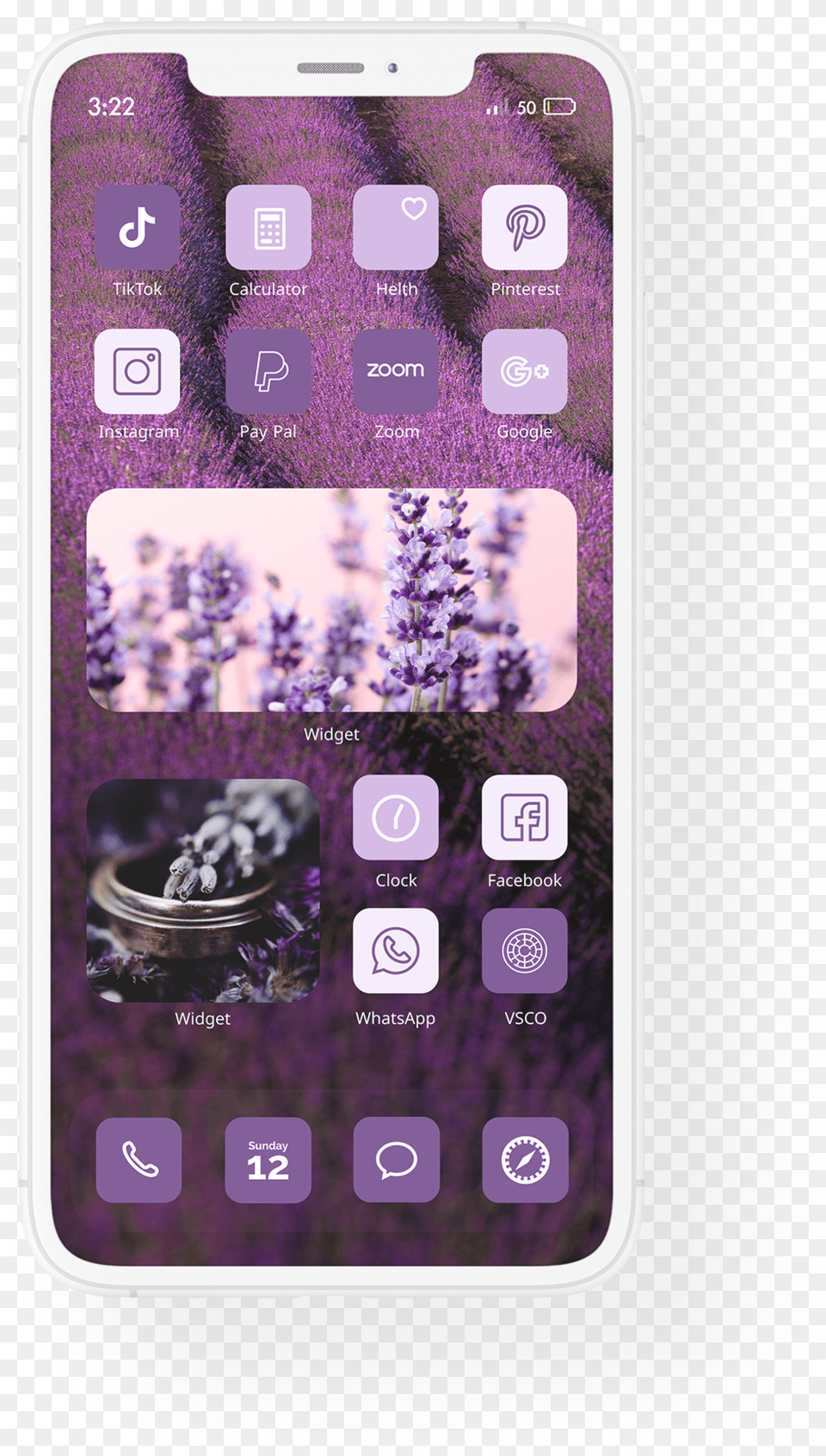 App Icons Lavender Aesthetic Pack Mobile Phone Case Free Transparent Png