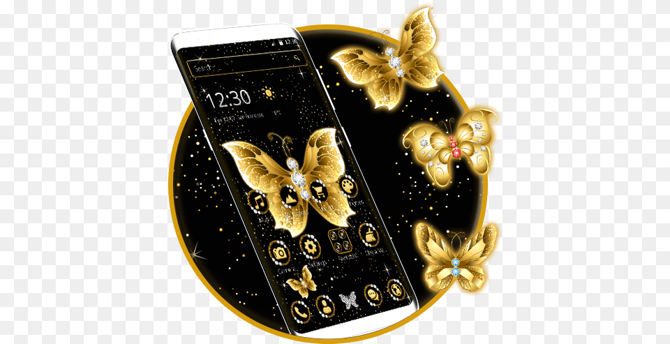 App Insights Golden Butterfly Apptopia Smartphone, Electronics, Mobile Phone, Phone Png