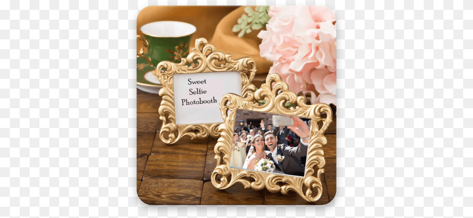 App Insights Sweet Selfie Photobooth Apptopia Fashioncraft Gold Baroque Style Frame Favor, Cup, Adult, Bride, Female Free Transparent Png