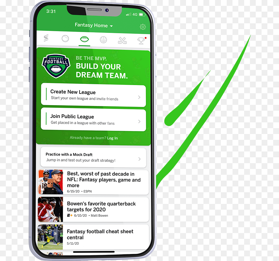 App Of The Week Espn Fantasy Sports For Top Fans Espn Fantasy Football, Electronics, Mobile Phone, Phone, Person Png