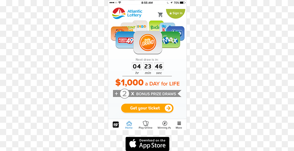 App Store Atlantic Lottery App, Text Free Png