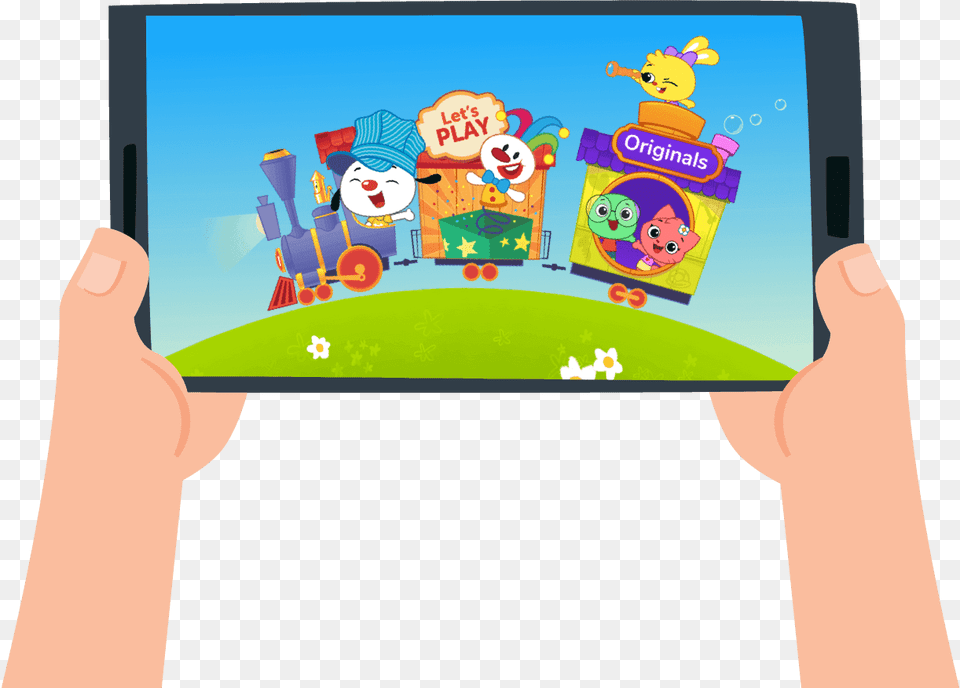 App With Games And Activities That Nurture Your Child Play Tablet Cartoon, Computer, Electronics, Tablet Computer, Baby Png Image