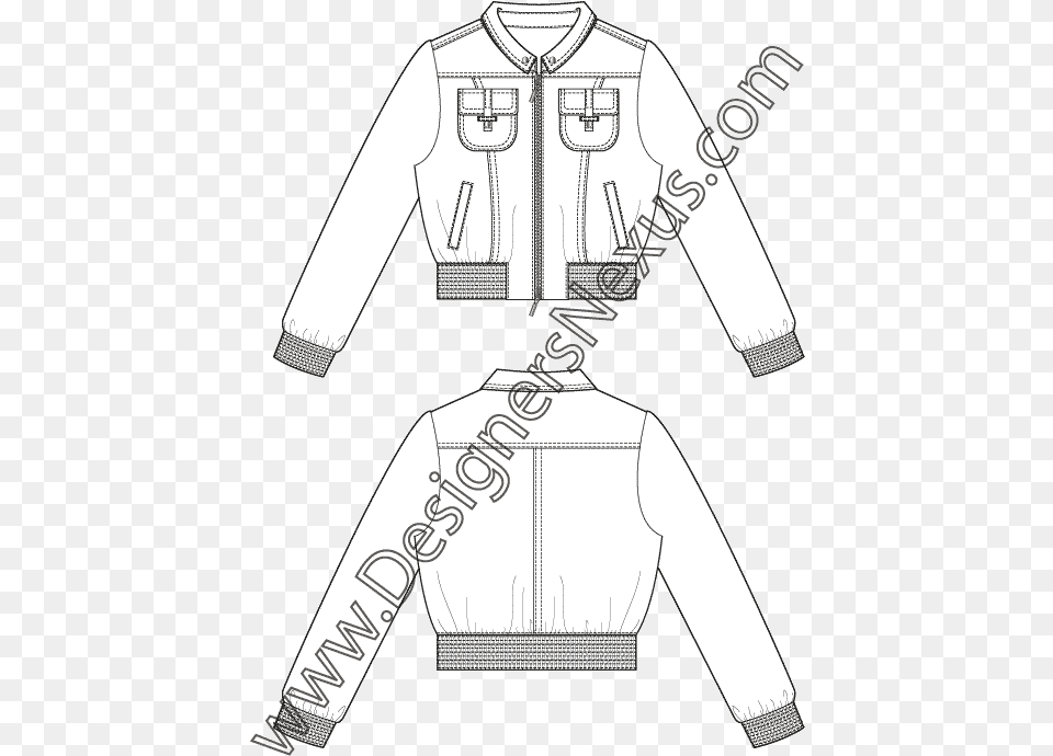 Apparel Flat Sketch V, Clothing, Coat, Jacket, Shirt Free Transparent Png