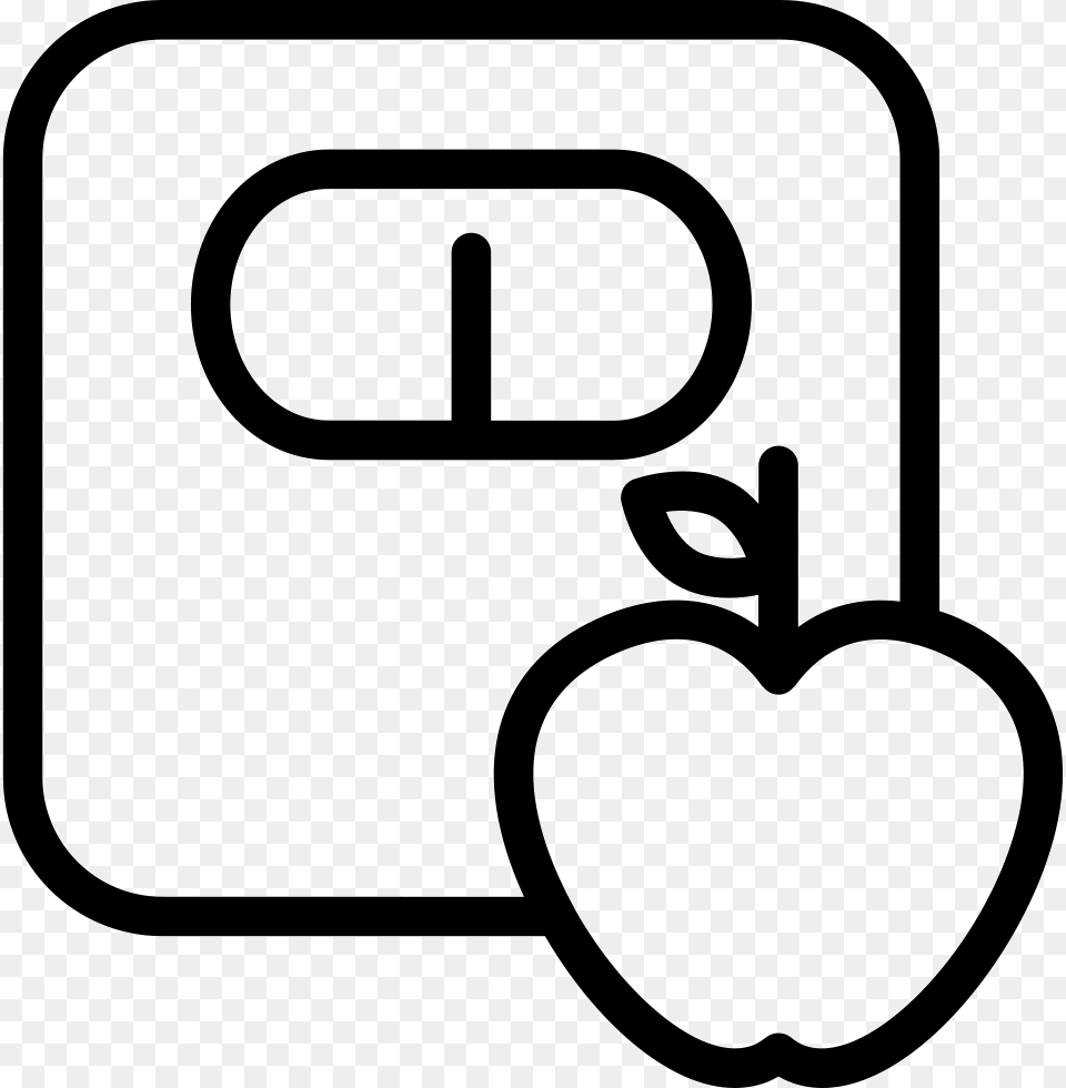 Apple And A Scale Outlines Diet Icon, Food, Fruit, Produce, Plant Free Png Download