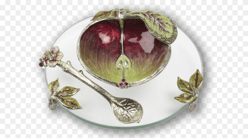 Apple And Honey Dish Apple, Spoon, Cutlery, Art, Pottery Png Image