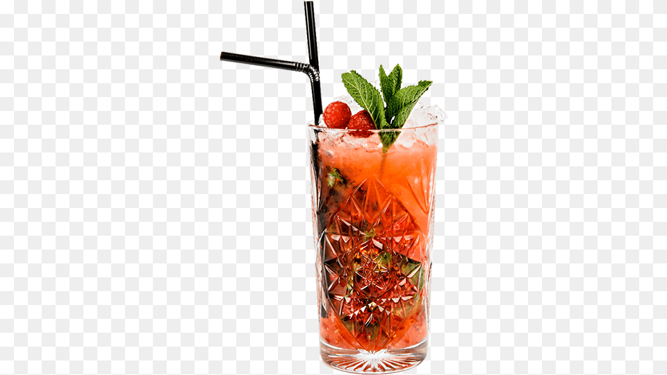 Apple And Raspberry Mojito Mocktail Transparent, Alcohol, Plant, Mint, Herbs Free Png
