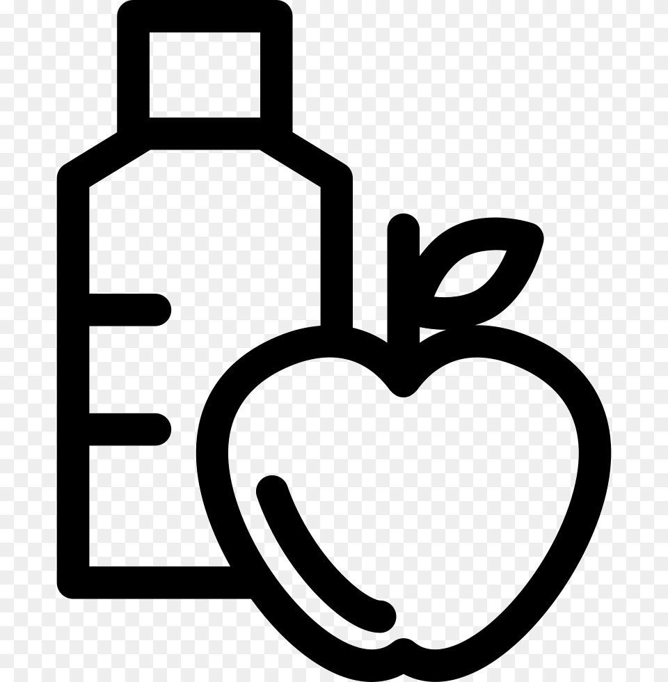 Apple And Water Bottle Comments Apple And Water Icon, Stencil, Cross, Symbol Free Png