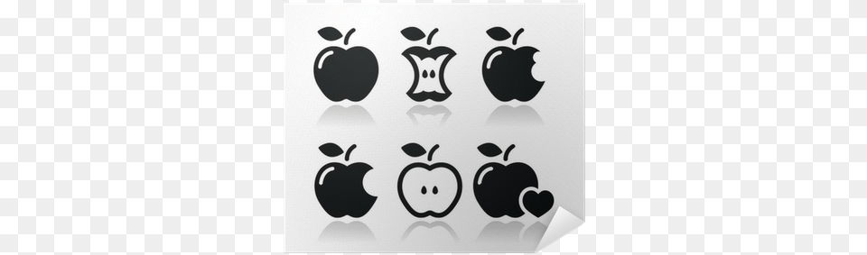 Apple Apple Core Bitten Half Vector Icons Poster Clipart Half Apple, Stencil, Pottery Free Png