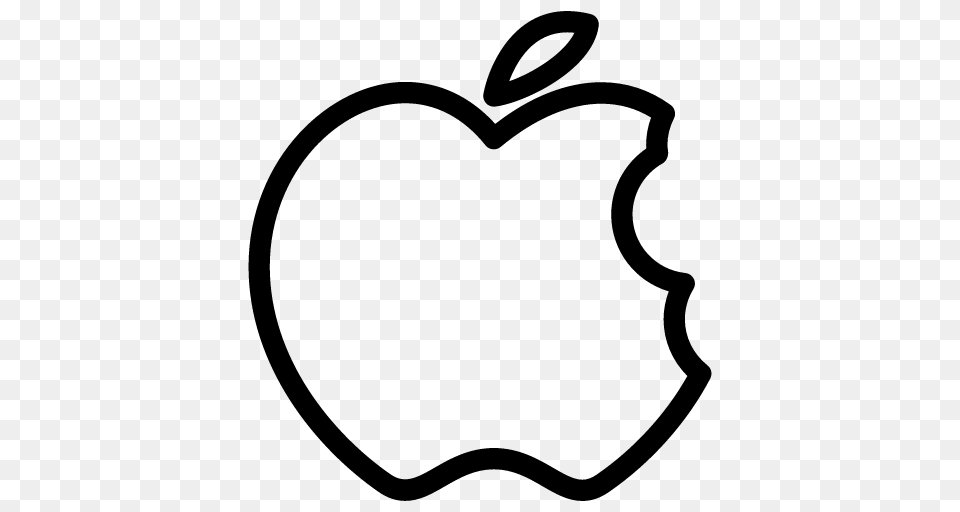 Apple Bite Icon Line Iconset Iconsmind, Gray Png Image