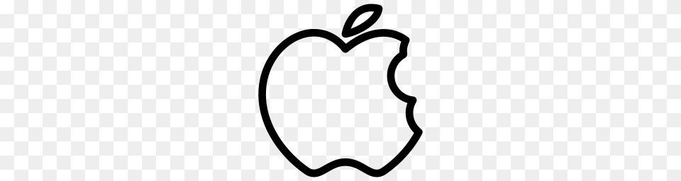 Apple Bite Icon Line Iconset Iconsmind, Gray Free Png