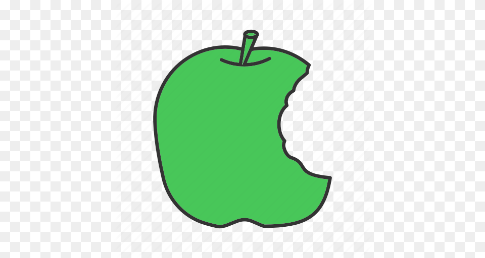 Apple Bitten Food Fresh Fruit Natural Organic Icon, Plant, Produce Png