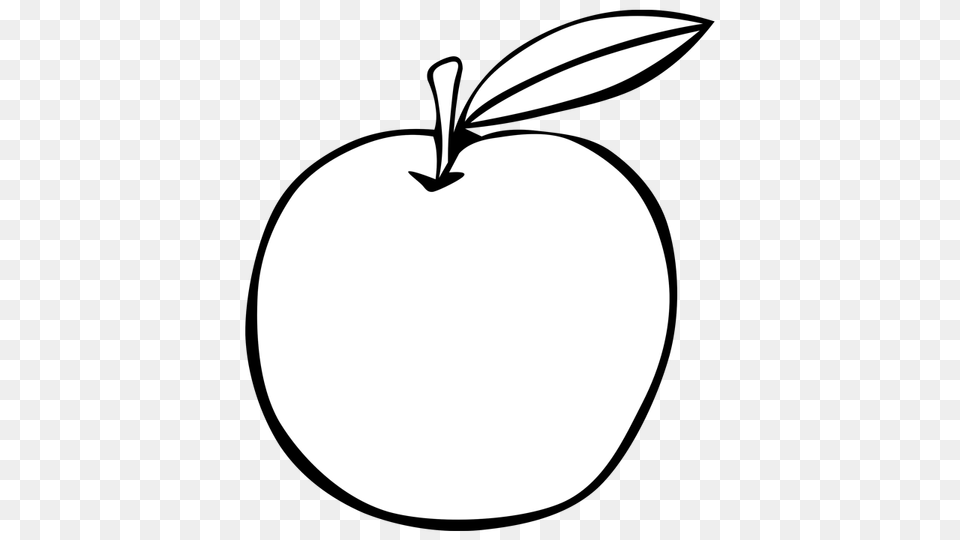 Apple Black And White Apple Black And White Apple Clip Art, Produce, Food, Fruit, Plant Png Image