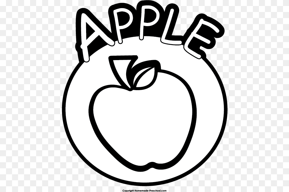 Apple Black White And, Food, Fruit, Plant, Produce Png Image