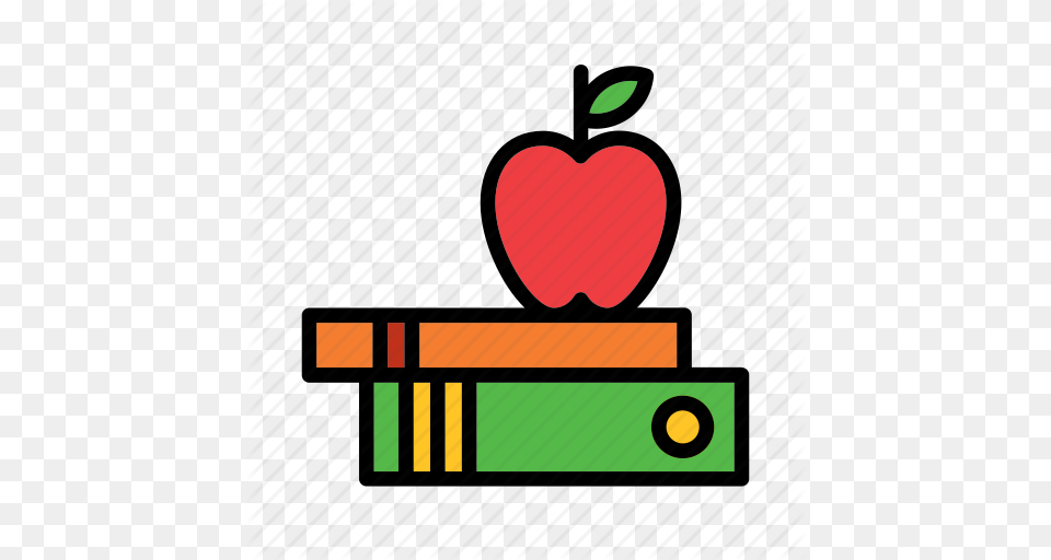 Apple Book Books College Education School Icon, Food, Produce Free Png Download