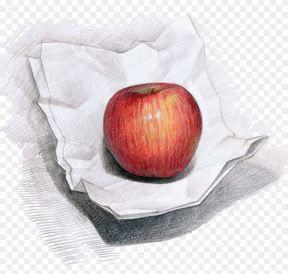 Apple Campus Painting Hand Color Pencils Drawing Of Fruits Png Image