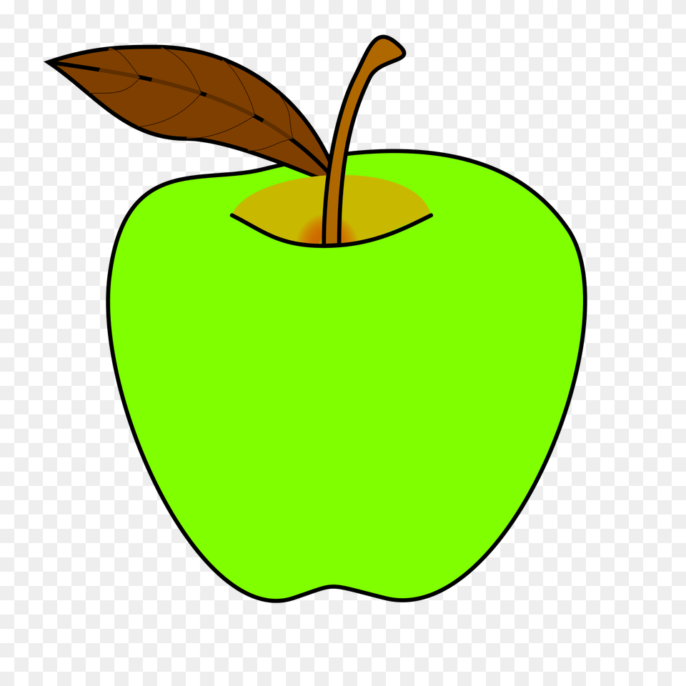 Apple Cartoon Green Apple Clipart, Plant, Produce, Fruit, Food Free Png