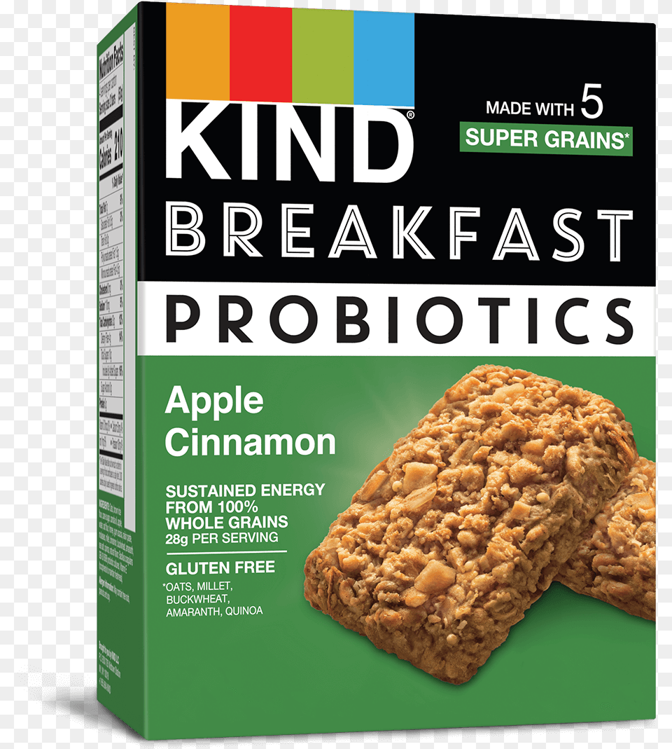 Apple Cinnamon Probiotic Breakfast Bars Kind Apple Cinnamon Breakfast Bar, Bread, Food, Sweets Free Transparent Png