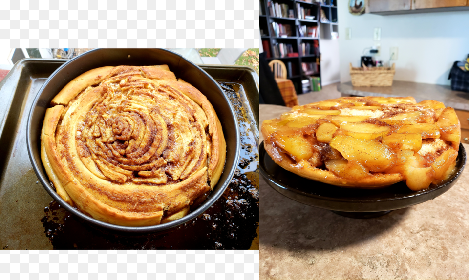 Apple Cinnamon Roll Upside Down Cake Sweet Rolls, Bread, Food, Dessert, Pie Free Png