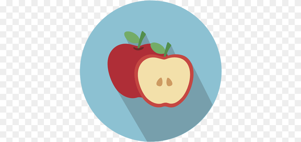 Apple Circle Icon With Drop Shadow Transparent U0026 Svg Apple In A Circle, Food, Fruit, Plant, Produce Png Image