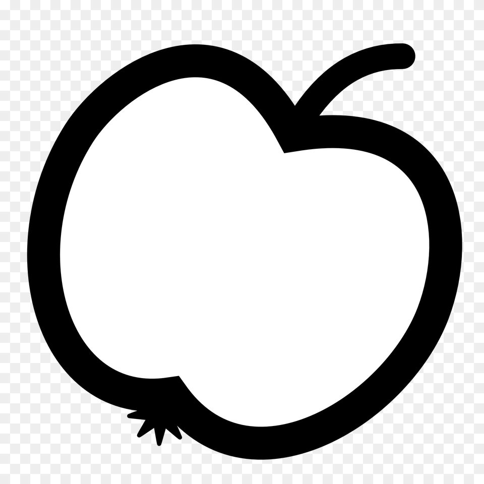 Apple Clip Art Black And White, Stencil, Food, Fruit, Plant Free Png Download