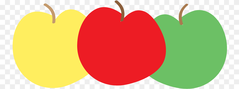 Apple Clipart 3 Colors Apple Border Clip Art Free, Food, Fruit, Plant, Produce Png Image