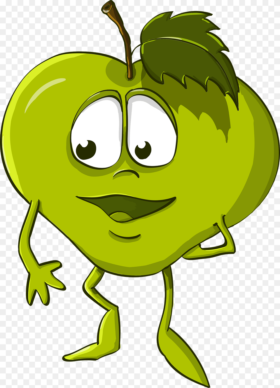 Apple Clipart, Green, Baby, Person, Cartoon Png