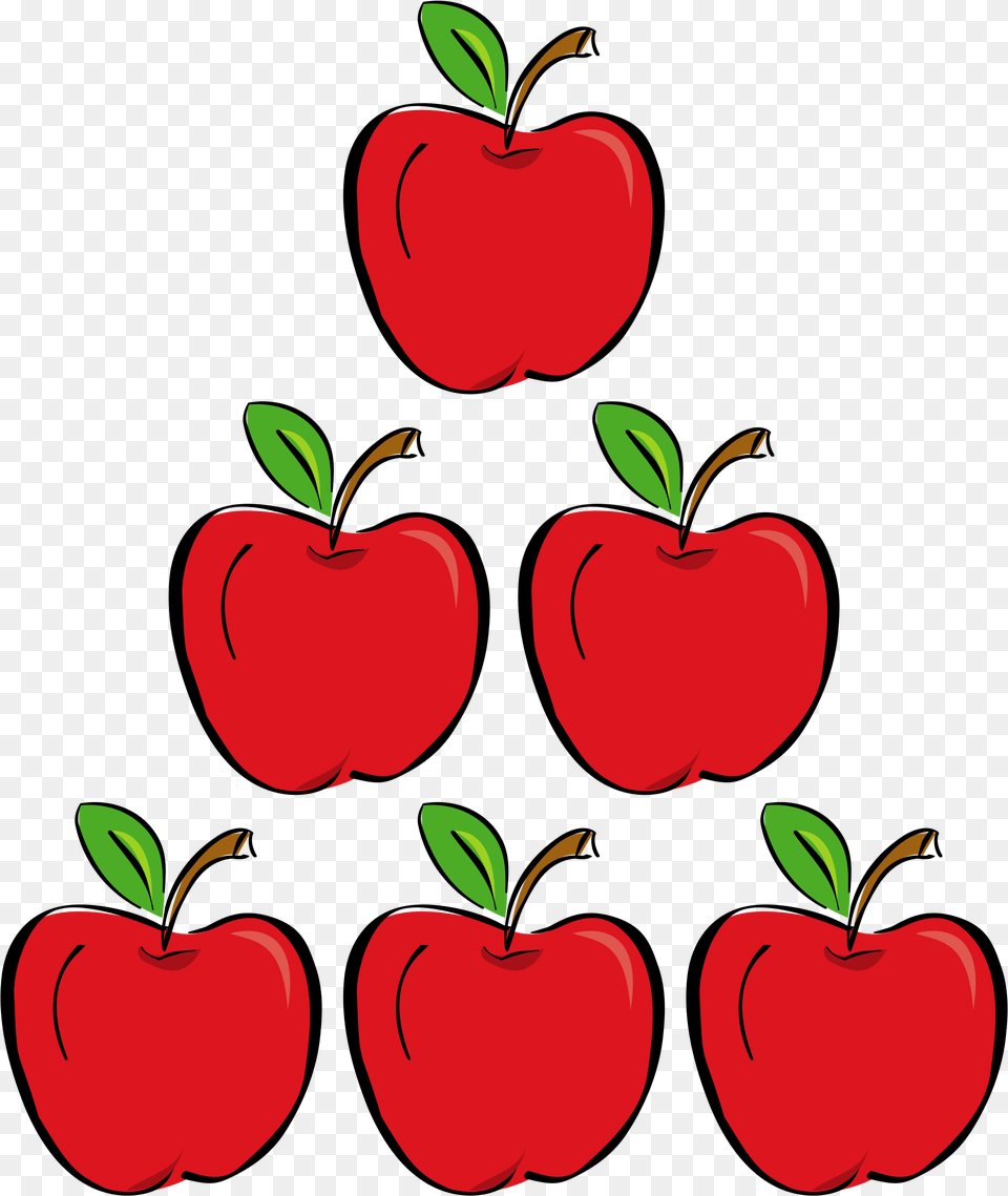 Apple Clipart Apple Clipart Six Apples Cartoon, Food, Fruit, Plant, Produce Free Transparent Png
